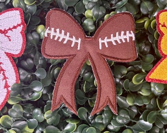 Sports Bow Embroidered Hat Patch | Baseball | Softball | Football