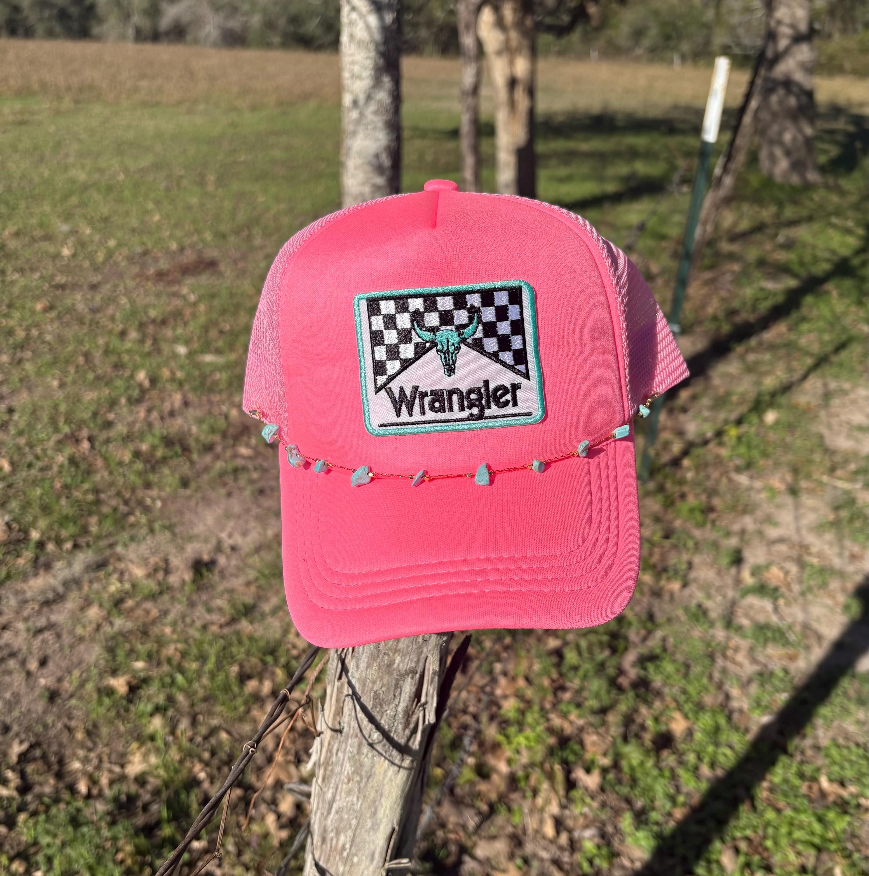 Pink and Turquoise Trucker Hat - Etsy display picture 3