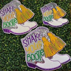 Shake Your Bootie Iron on Patch | Sequin Patch | Mardi Gras Patch | Three Size Options