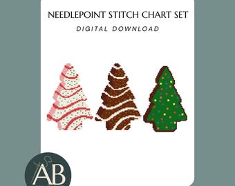 Gâteries pour sapin de Noël | Ensemble de grilles de broderie | Décorations de Noël (téléchargement numérique)