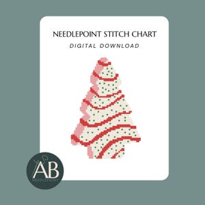 Patrón de bordado para pastel de árbol de Navidad / Adorno navideño (Descarga digital)