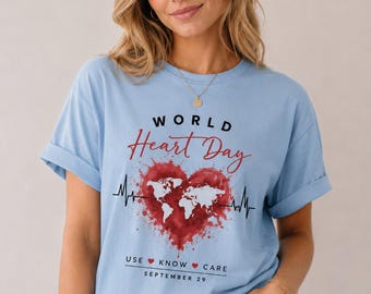 World Heart Day Shirt, Heart Health Awareness Tee, September 29 T-Shirt, Cardiology Nurse Gift, Medical Graphic Tee