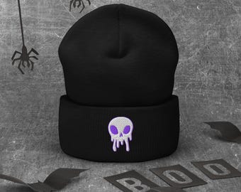 Drip Skull Cuffed Beanie