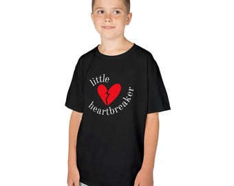 Boys Little Heartbreaker kids T-shirt | broken heart graphic, playful text