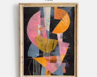 Kandinsky-Inspired Art Poster, Geometric Wall Artwork, Abstract Mid-Century & Modernist Decor, Digital Download