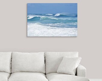 Large Surfer Ocean Art Photography | Beach Photography Canvas Coastal Decor Wall Art | Turquoise Ocean Waves Picture | Surf Canvas Wall Art