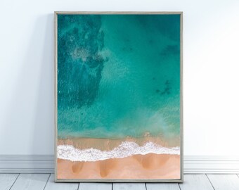 Instant Download Aerial Beach Print Wall Art Printable Art Beach Digital Print Aerial Ocean Print Teal Ocean Print Beach Digital Download