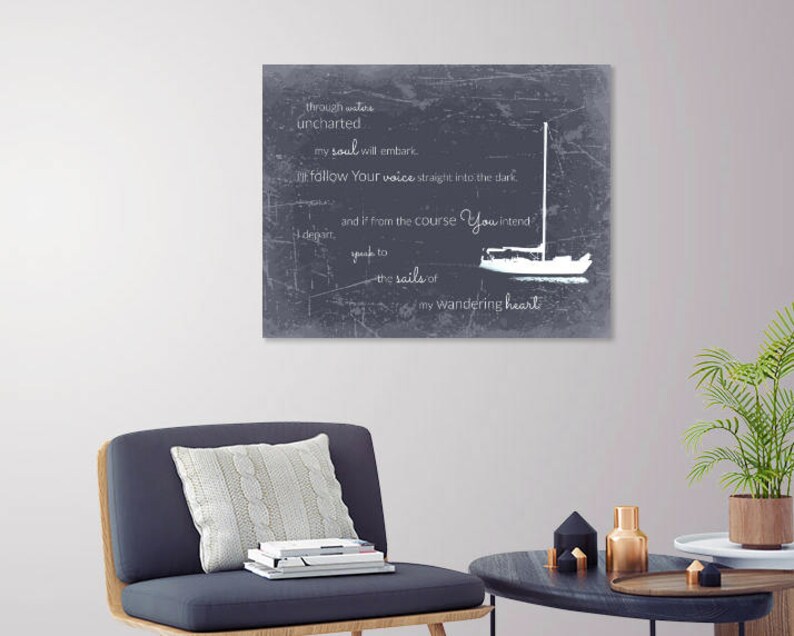 Rustic Christian Wall Art Large Nautical Wall Decor of Black Etsy