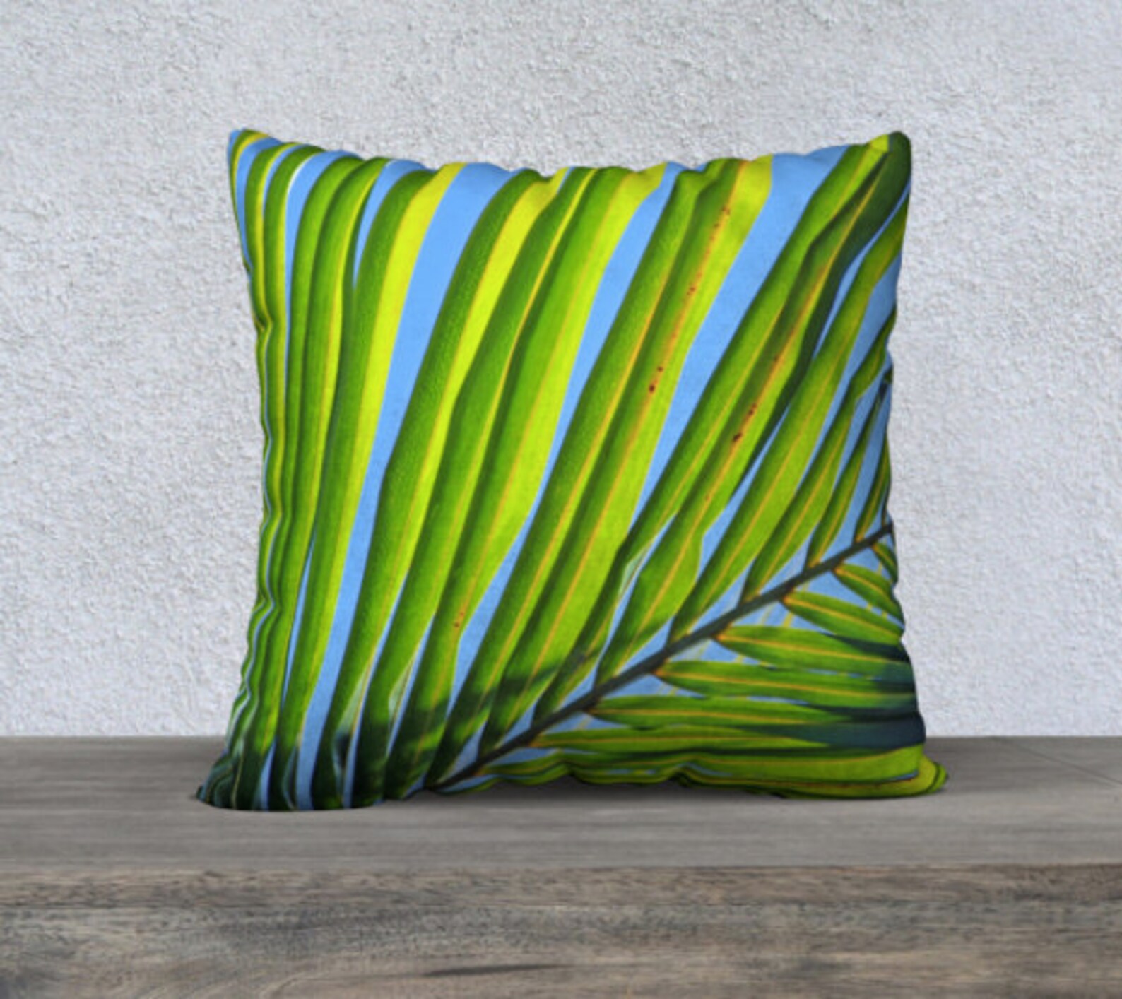 Green Tropical Pillow Blue Throw Pillow with Insert Lumbar Etsy