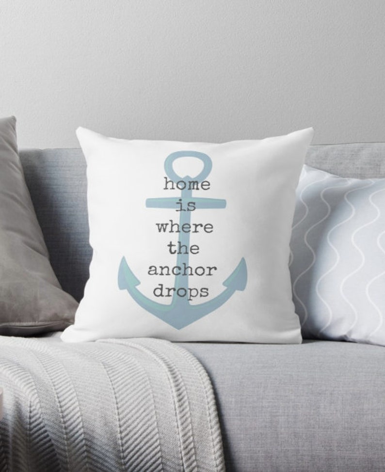 Pillows With Words Nautical Decor Nautical Pillow Throw Pillows Anchor