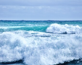 Large Ocean Art Photography | Beach Photography Prints | Coastal Decor Wall Art | Turquoise Ocean Waves Picture | Nautical Wall Decor Print