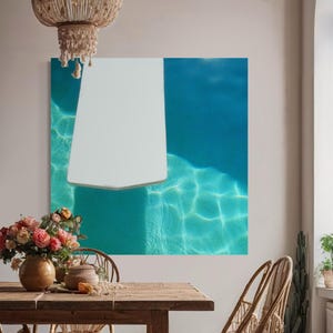 Pool Photography Print | Pool Photo Print | Turquoise Swimming Pool Art Photograph | Blue Water, White Pool Float Print | Minimal Pool Print