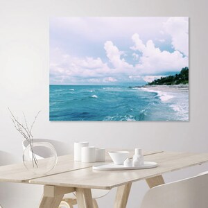 Beach House Art Ocean Photography Turquoise Sea Over Endless Blue Horizon Large Photo Wall Art Decor Pictures Coastal Decor Beach image 2