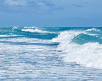 Large Ocean Art Photography | Beach Photography Prints | Coastal Decor Wall Art | Turquoise Ocean Waves Picture | Beach Lover Art Print