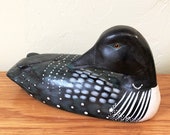 Vintage Loon Carved Duck Decoy, Decorative Loon Decoy Carving, Cabin Decor, Lodge Decor, Hunting Decor, Father 39 s Day, Gift For Dad