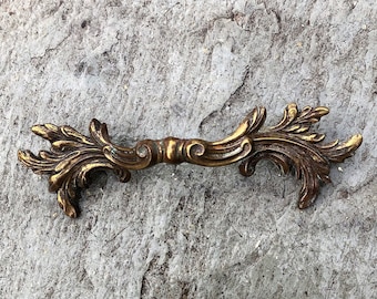 Signd Canada Batwing Brass Cabinet Drawer Pull Handles 9 Vintage Ornate Gothic
