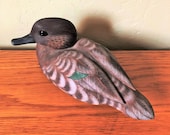 Carved Duck Decoy Green Winged Teal SIGNED Donald Chittick, Decorative Wood Duck Decoy, Cabin Decor, Lodge Decor, Hunting Deco