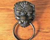 LARGE Solid Brass Lion Door Knocker, Heave Brass Lion Head Door Knocker, Vintage Door Knocker, Door Decor, Home Decor,