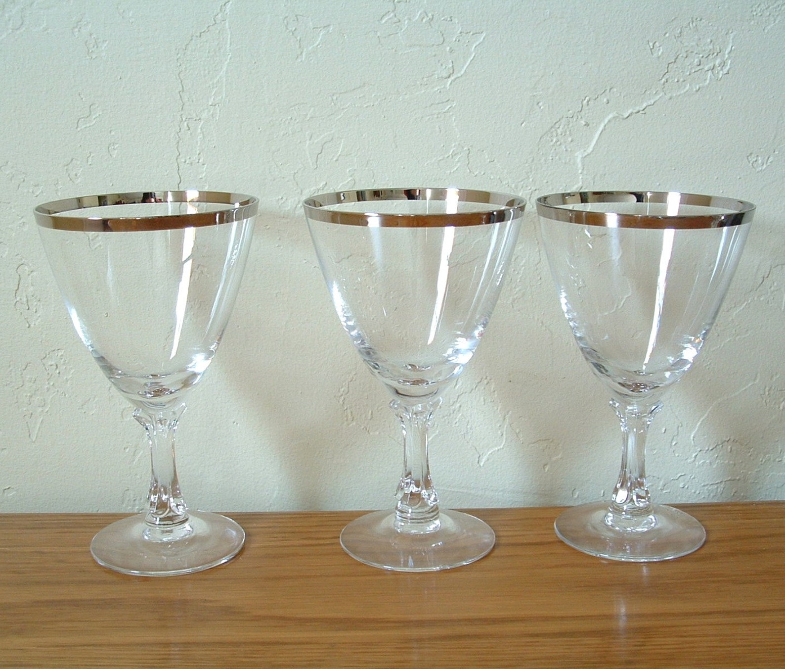 Vintage Fostoria Wedding Ring Glasses Set of 6 Platinum Rim Etsy