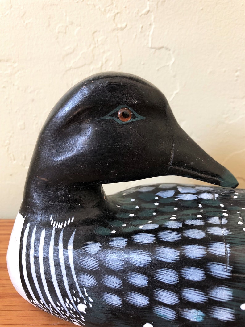 Vintage Common Loon Carved Duck Decoy Decorative Loon Decoy Etsy