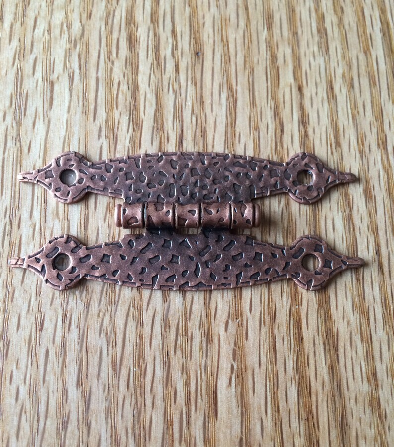 18 Copper Finish Hinges 9 Pairs Antique Copper Hammered Etsy