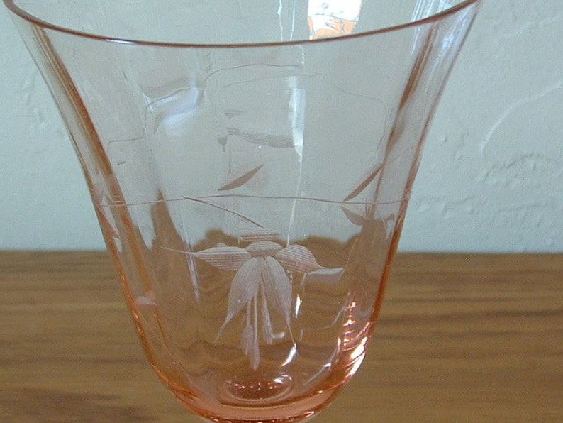 pink depression wine glasses