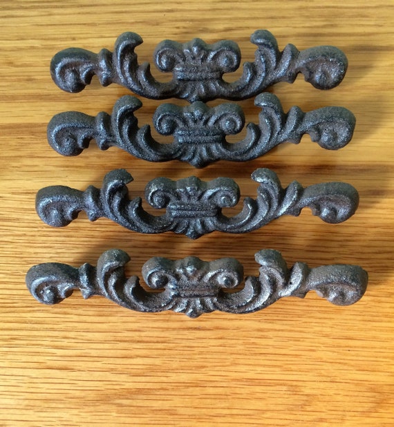 Gothic Fleur De Lis Drawer Pulls Victorian Dresser Pulls Etsy