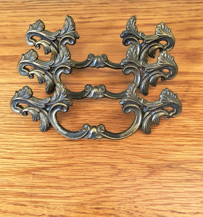Brass Drawer Pulls French Provincial LARGE 7 French Etsy