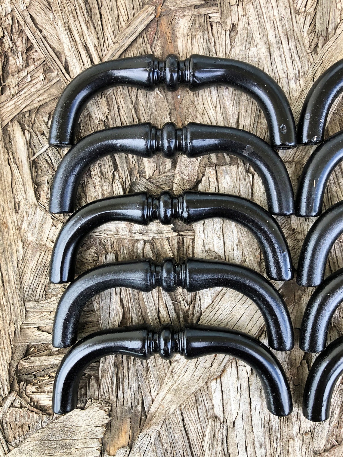 Black Metal Drawer Pulls Shabby Chic Set Of 10 Dresser Pulls Etsy