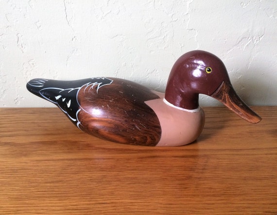 Carved Duck Decoy Decorative Wood Duck Decoy Cabin Decor Etsy