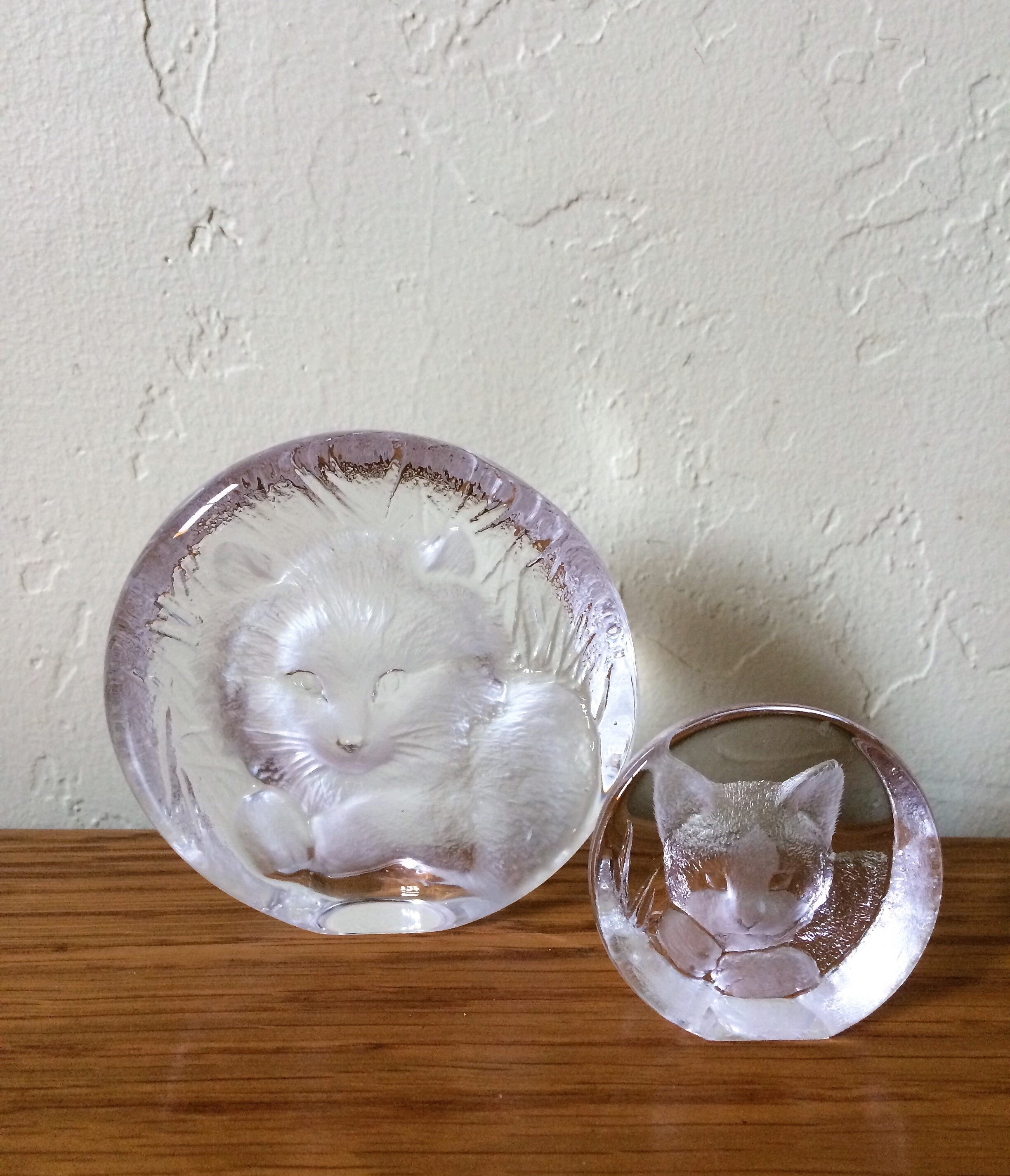 Crystal Glass Cats Mats Jonasson Crystal Glass Cat Etsy