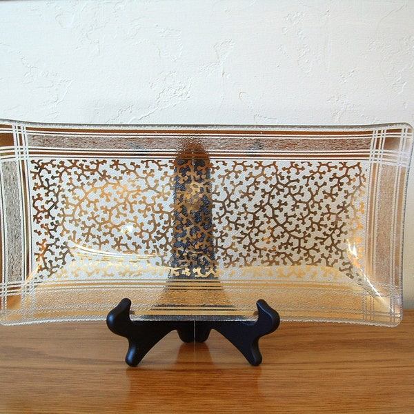 Vintage Mid Century Glass Cocktail Tray