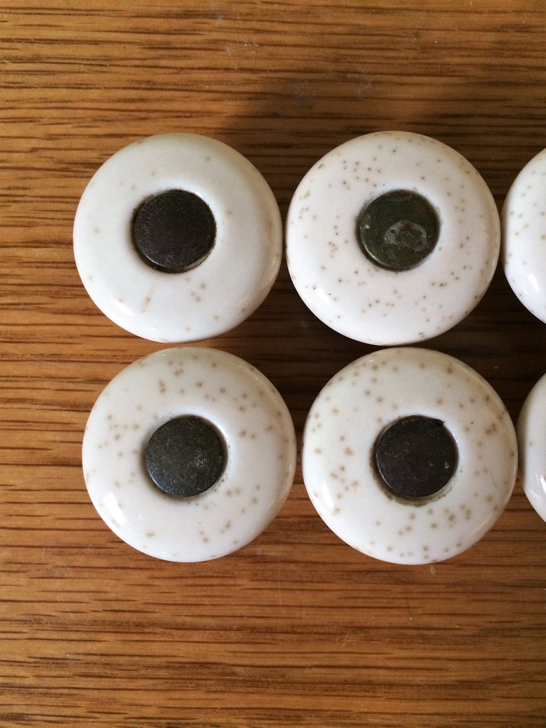 Cabinet Knobs Speckled Cream Porcelain Drawer Knobs Lots Of 8