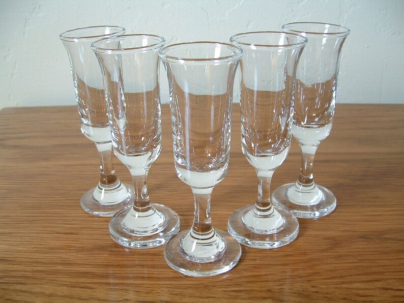 Vintage Cordial Glasses Shot Glasses Set of 5 Small Etsy