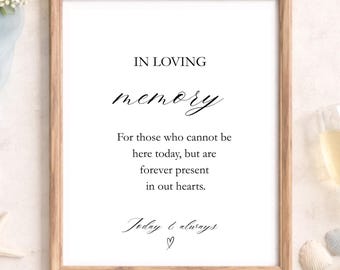 Wedding Memorial Sign | In Loving Memory Table Decor (Digital Download)