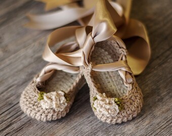 Crochet Pattern - Strappy Ballet Flats - 3 variations included - baby - Newborn, 3-6 and 6-12 months, Instant Download  kc550