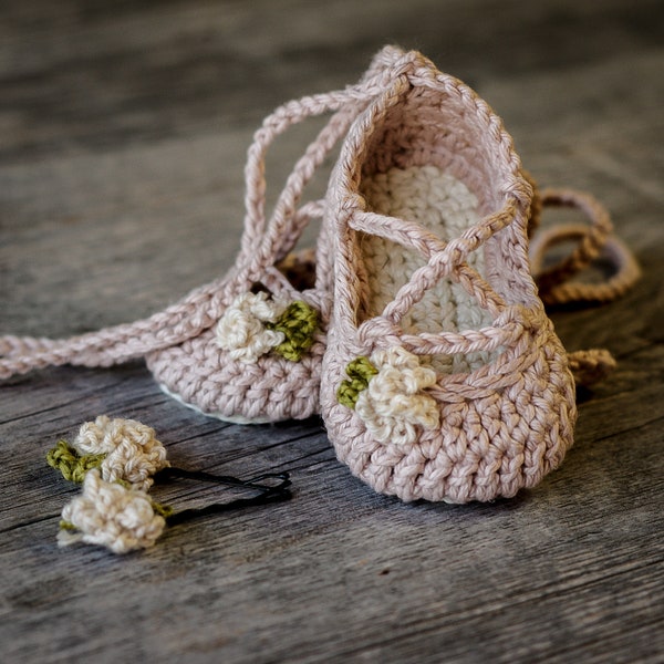 Crochet Baby Pattern Strappy Ballet Flats - Baby Ballerina - 3 tamaños y 3 variaciones incluidas - Recién nacido - 12 meses - Descarga instantánea kc550