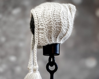 Crochet Pattern - 2 versions - Baby Bonnet- Modern Vintage Heirloom Crochet Summer Winter- Infant Baby Toddler Child -  kc550