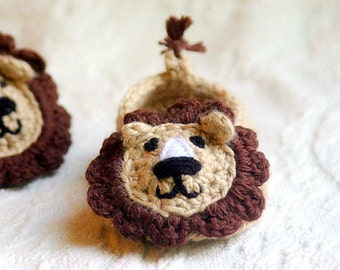 Baby Booties Crochet Pattern pdf for Baby Lion House Slippers Pattern number 103 Instant Download L