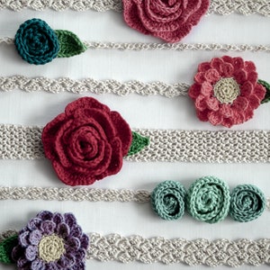 Flower and Headband Value Pack 6 headbands 3 flower patterns included Easy Newborn to Adult sizing Instant Download kc550 image 2