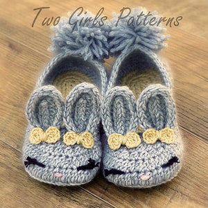 Women's Slippers The Classic Year-Round Bunny House Slipper PDF crochet pattern Women's sizes 5 10 Pattern 212 Instant Download kc550 image 3