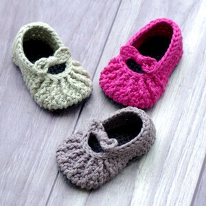 CROCHET PATTERN 210 Baby Too Cute Mary Jane With Easy Gathering Pattern ...