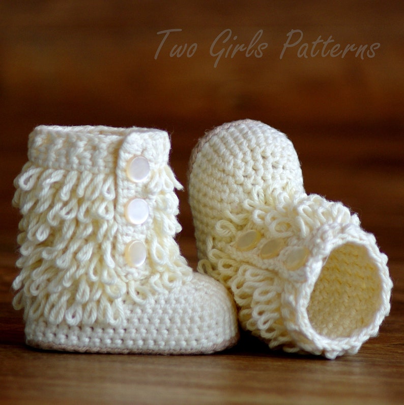 Baby Crochet Boots Pattern Loop-de-Boots Pattern number 200 Instant Download kc550 Furrylicious Booties
