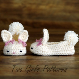 CROCHET PATTERN 204 Baby booties Bunny Slipper Instant Download Classic Year-Round Bunny House Slippers kc550 image 3