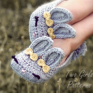 Women's Slippers The Classic Year-Round Bunny House Slipper PDF crochet pattern Women's sizes 5 10 Pattern 212 Instant Download kc550 image 4