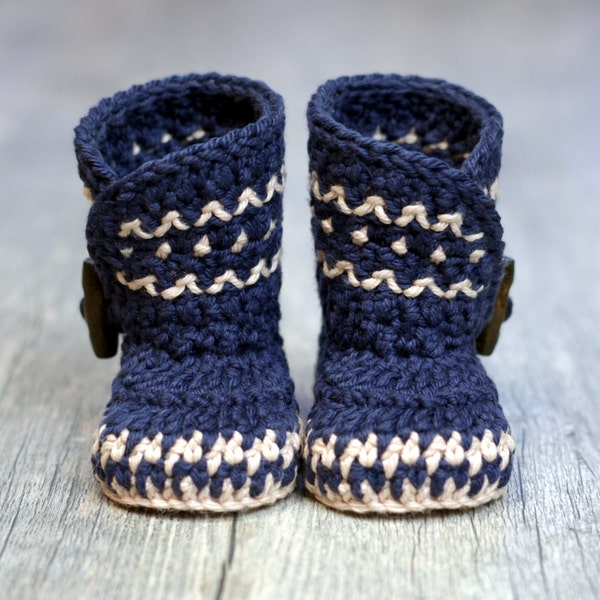 Crochet Pattern - Dakota Baby Boot - Boy - Girl -  Instant Download -  PDF  kc550
