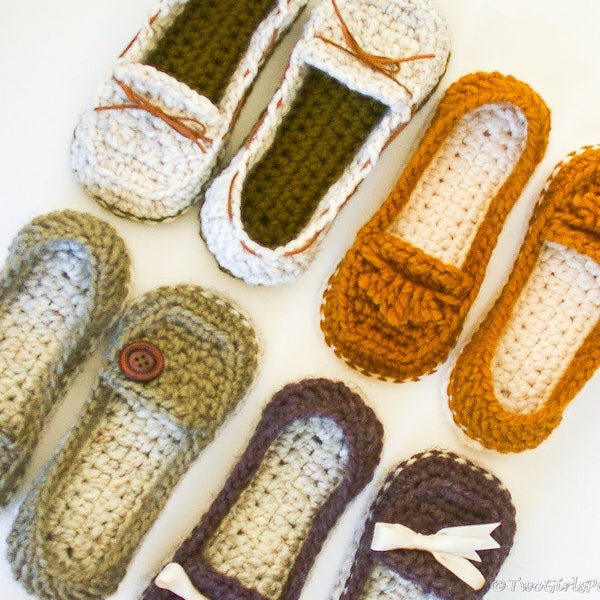 Crochet Pattern - Women's Loafer Crochet Pattern - Instant download - pdf file - Women's sizes 5-10