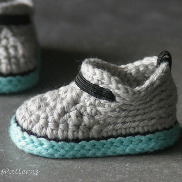 Crochet Baby Pattern Sami Sneakers - Baby Crochet - 2 sizes - 0-6 months and 6-12 months - Instant Download