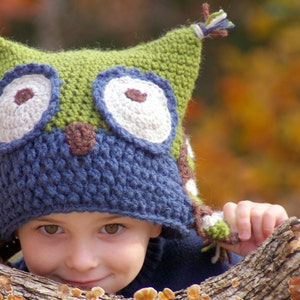 Crochet Hat Patterns Owl Hat five sizes included from baby to adult Instant Download pattern number 121 image 3