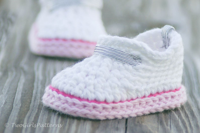 Crochet Baby Pattern Sami Sneakers Baby Crochet 2 sizes 0-6 months and 6-12 months Instant Download image 2